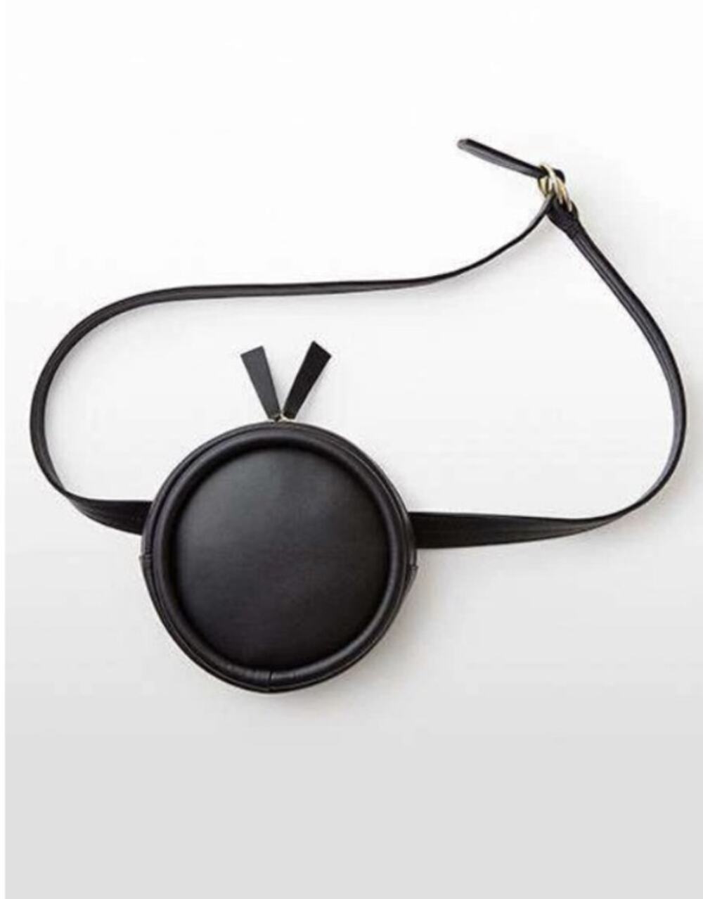 Hozen Black Circle Fanny Pack Crossbody Faux Leather Purse